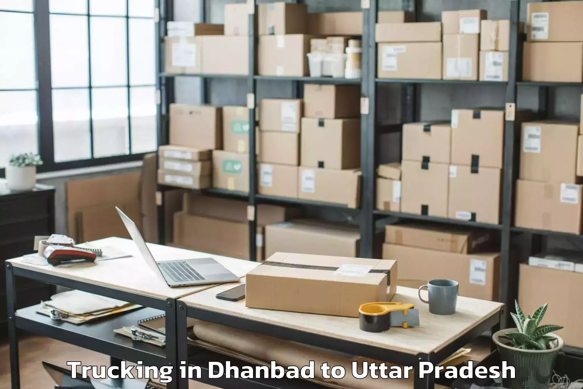 Book Dhanbad to Itimadpur Trucking Online